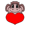 Monkey Heart Love - Heart Motif