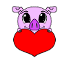 Pig Heart Love - Heart Motif