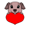 Dog Heart Love - Heart Motif