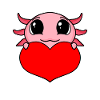 Axolotl Heart Love - Heart Motif