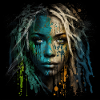 Face woman dreadlocks n°12
