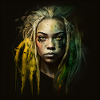Face woman dreadlocks n°16