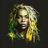 Face woman dreadlocks n°2