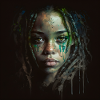 Face woman dreadlocks n°1