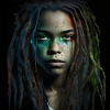 Face woman dreadlocks n°10