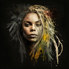 Face woman dreadlocks n°14