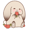 Adorable Bunny Nibbling Strawberries