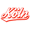 Cologne lettering design with red contour