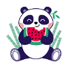 Panda with watermelon