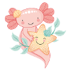 Axolotl with starfish