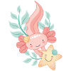 Axolotl with starfish
