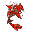 Disegno giapponese del pesce carpa koi 1403 A