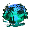 Retro Palm Sun Holiday Summer