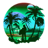 Retro Palms Soleil Vacances Eté