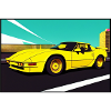 Sports car 80s yellow