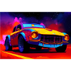Retro Car Oldtimer 1980er bunt