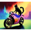 Cat on motorcycle