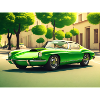 Sports car 80s green
