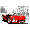 Retro sports car red