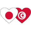 Japan Tunisia Flag Heart
