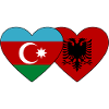 Azerbaijan Albania Flag Heart