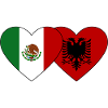 Mexico Albania Flag Heart