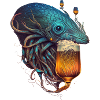 Deep-sea creature with tentacles andbeer