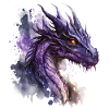 Aquarelle Violette Dragon