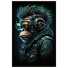 Punk Monkey mit Kopfhörern
