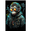Punk Monkey With Sunglasses