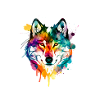 Loup aquarelle