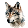 Polygone Expressif Loup – Faune