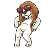 Beagle dog dancing with sunglasses