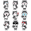 Pomsky Dog Emoticons