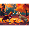 Hund im Herbst