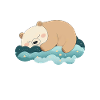 Cute bear hibernates