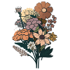 Zauberhaftes Blütenmeer, Bouquet, Blumen, Sticker