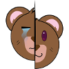 Sad happy bear