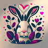 Easter bunny pink abstract