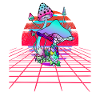 Psychedelic Mushrooms - Retro Wave Sunset