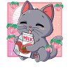 Kawaii Cat Strawberry Milk