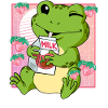 Kawaii Frosch Erdbeermilch