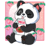 Kawaii Panda Strawberry Milk