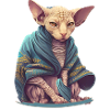 Sphinx cat with cape