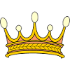 Crown golden with five pearls.