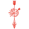 Sketch of a red compass