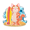 Surfing Cat Whisperer Surfer