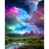 Ein fantastisches Regenbogen-Landschaftsdesign
