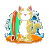 Surfboard Cat Lovers Surfers
