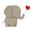 Elephant with heart gift